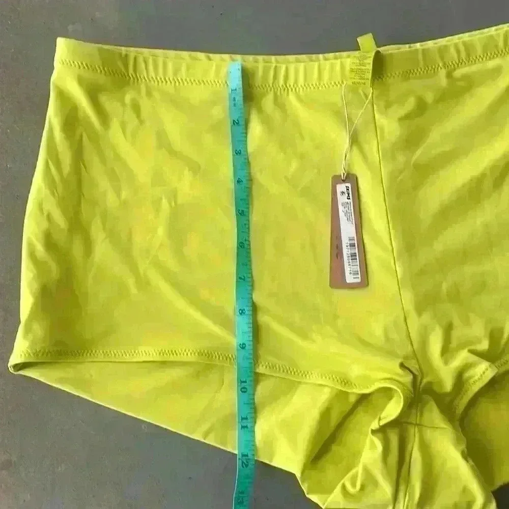 SKIMS NWT Citrus Recycled Swim Cut Out Mid Waist Boyshorts Size 4X
